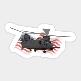 Patriotic MH-47 Chinook Helicopter Sticker